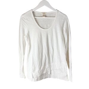 Sundance long sleeve white cross over bottom t shirt‎ size s scoop neck